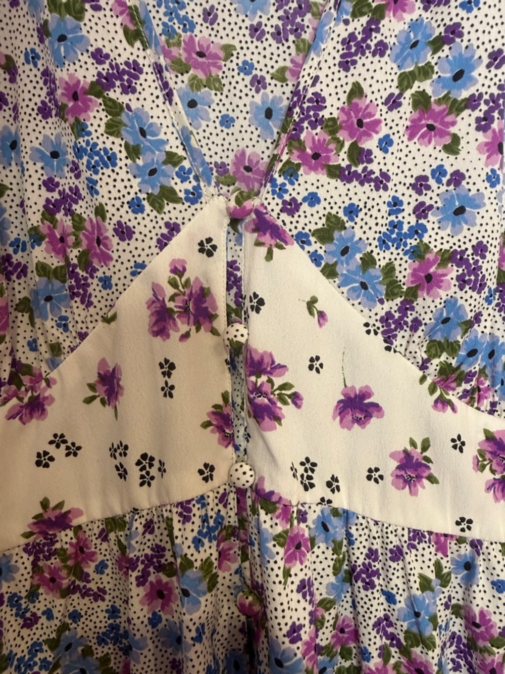 Asos Violet Romance Floral Midi Maternity dress White  Purple & Blue Print size - Picture 7 of 11